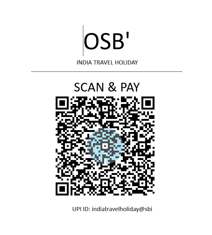 OSB' India Travel Holiday QR code for scan & pay. UPI ID: indiatravelholiday@sbi